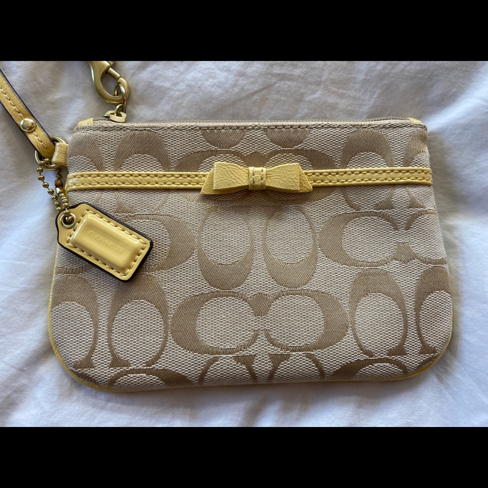 Coach Yellow Wristlet